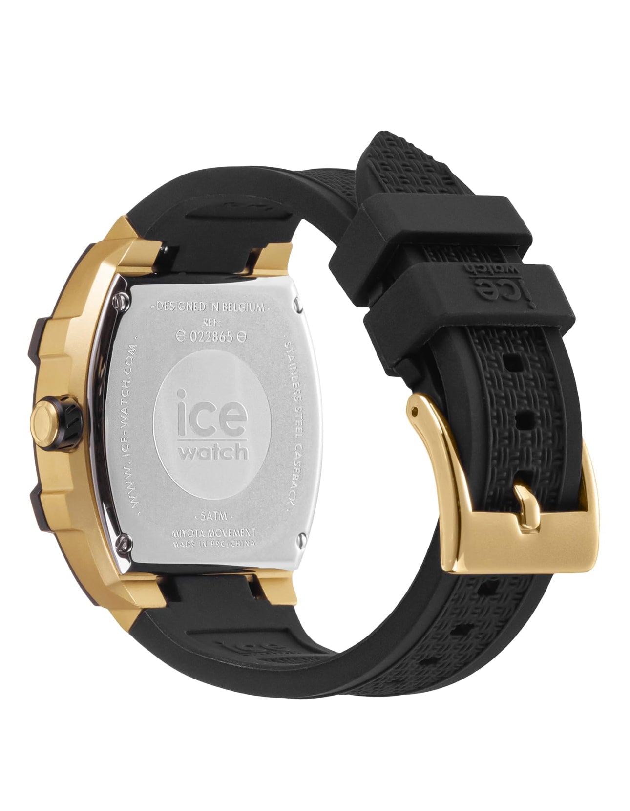 Ice Watch Ice Boliday Women's Silicone Strap, Multi-Function, multicolor (black / gold), watch