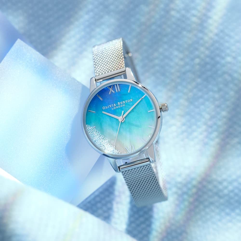 Olivia Burton Women's Watch Under the Sea Blue Mother of Pearl & Silver Mesh