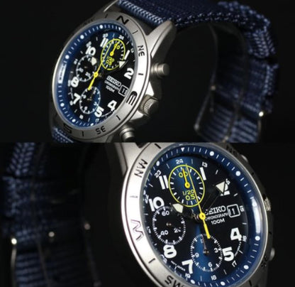 Seiko Overseas Model Chronograph SND379R Blue