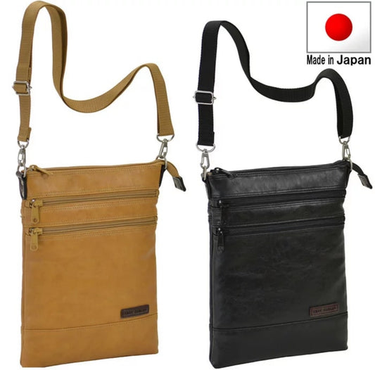 [Made in Japan (Toyooka)] Thin-gusset shoulder bag (large)