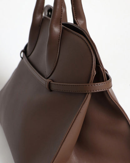 [Cowhide] Belted handbag