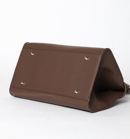 [Cowhide] Belted handbag