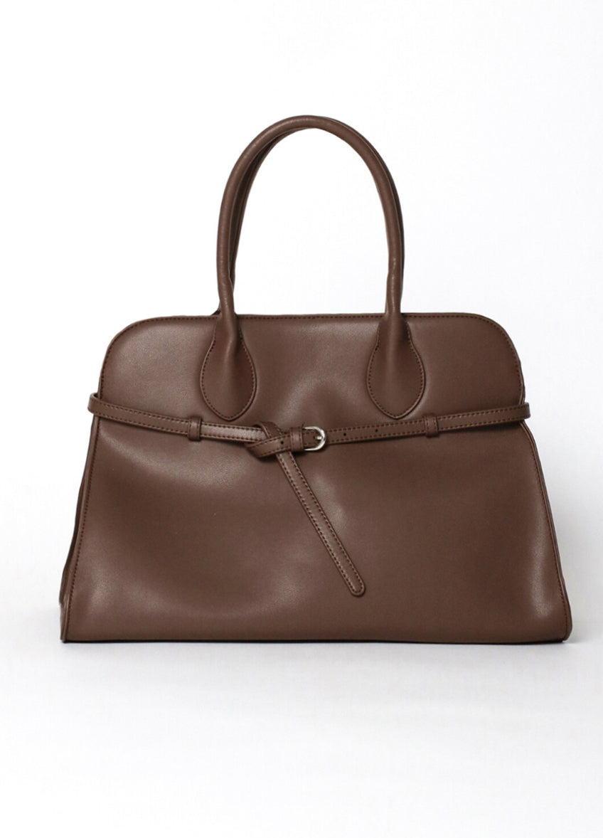 [Cowhide] Belted handbag