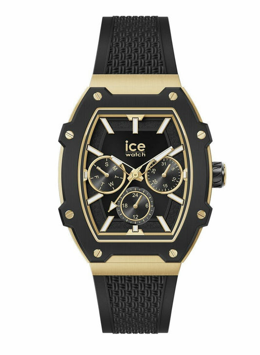 Ice Watch Ice Boliday Women's Silicone Strap, Multi-Function, multicolor (black / gold), watch