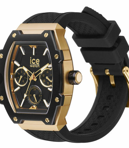 Ice Watch Ice Boliday Women's Silicone Strap, Multi-Function, multicolor (black / gold), watch
